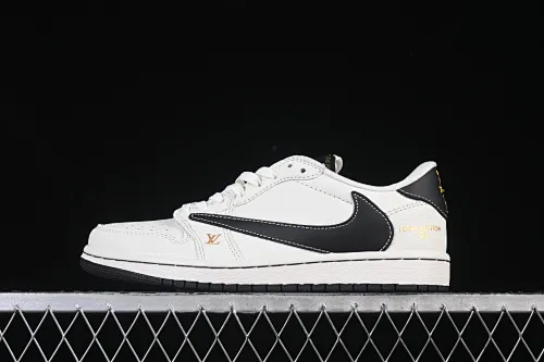 All categories Air Jordan Jordan series basketball shoes Air Jordan 1 Low High-end customized low-top sneakers Travis Scott x Fragment Design x Air Jordan 1 Low OG SP AJ1 Joe 1 LV joint beige and black gold label low-top cultural casual sneakers JW1188-144